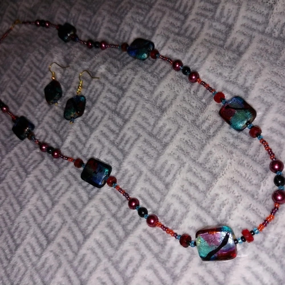 Fall necklace and earing set